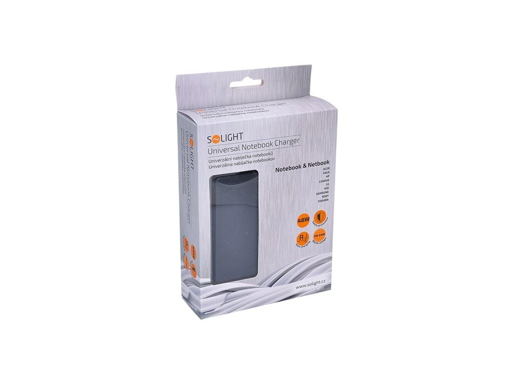 Solight univerzální zdroj pro notebooky a notebooky, 48W, 6 koncovek, automatický