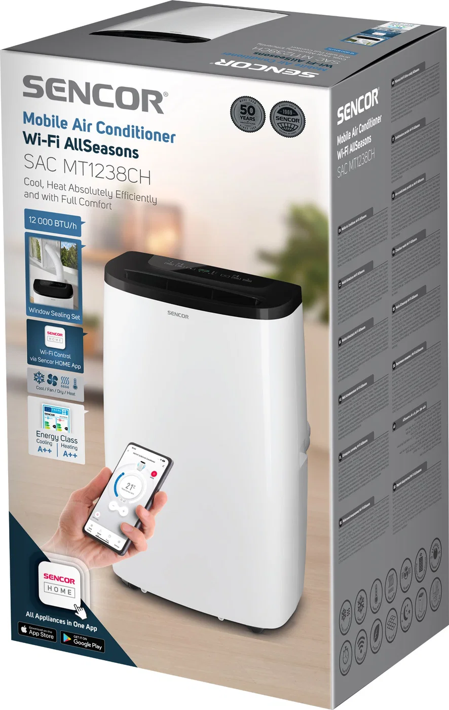 Mobilní klimatizace Sencor SAC MT1238CH Wi-Fi AllSeasons