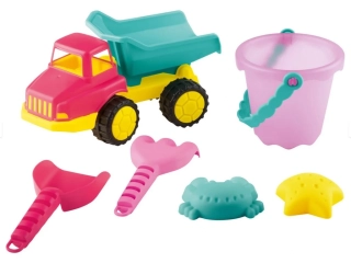 Playtive hračky na písek sada s autem a růžovým kbelíkem